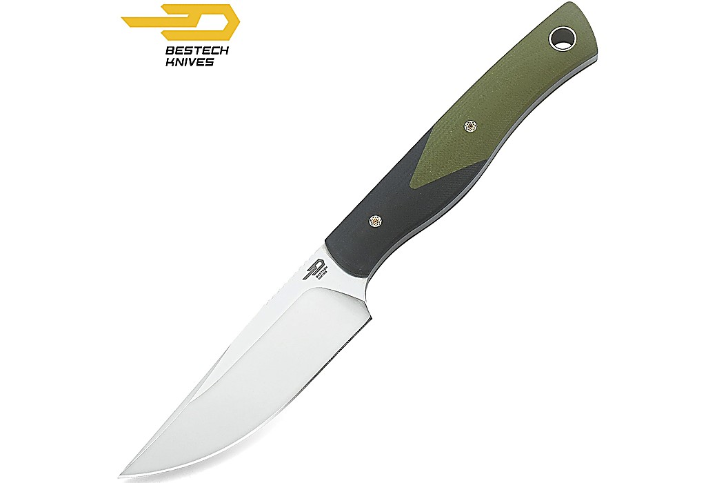 Bestech Faca Heidi Blacksmith Preta e Verde G10 D2