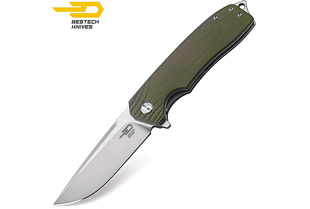 Bestech Navaja Lion Verde Militar G10 D2