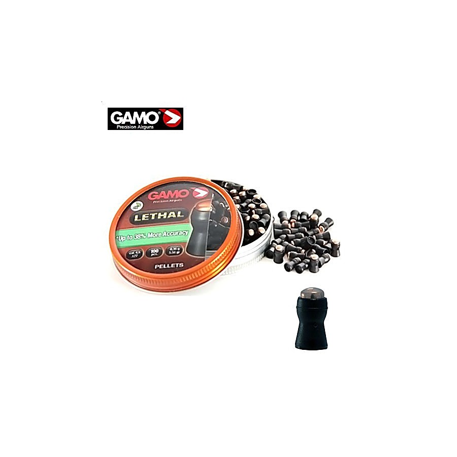 Buy online Air gun pellets GAMO LETHAL 100pcs 4.5mm (.177) from GAMO • Shop  of Air gun pellets Caliber .177 (4.5mm) Online Store • Mundilar Airguns