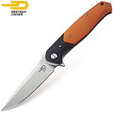 Bestech Navaja Swordfish Negra Naranja G10 D2