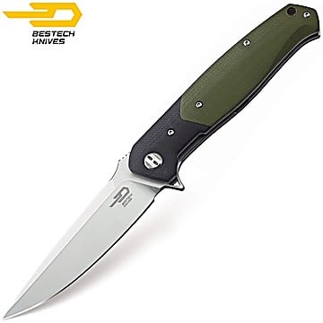 Bestech Couteau Swordfish Noir Vert G10 D2