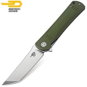 Bestech Pocket Knife Kendo Army Green G10 D2