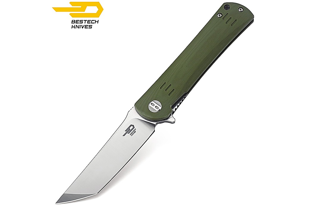 Bestech Pocket Knife Kendo Army Green G10 D2