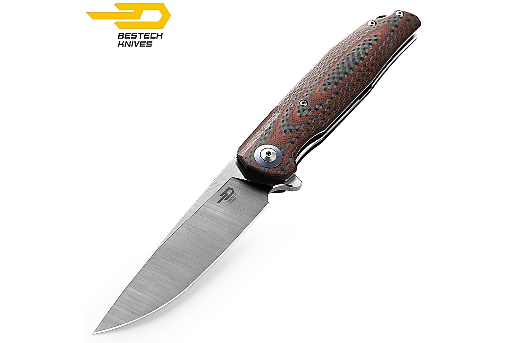 Bestech Navalha Ascot Fibra de Carbono Vermelho G10 D2