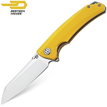 Bestech Couteau de Poche Texel Jaune G10 D2