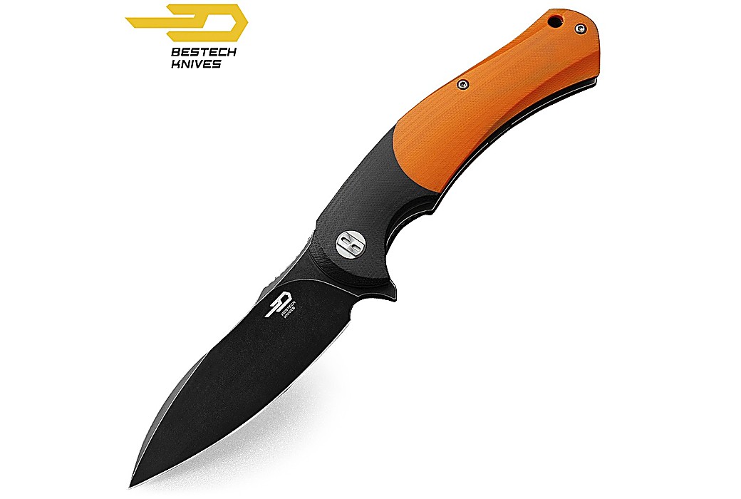 Bestech Navalha Penguin Preta Laranja G10 D2