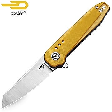 Bestech Couteau de Poche Syntax Jaune G10 154CM