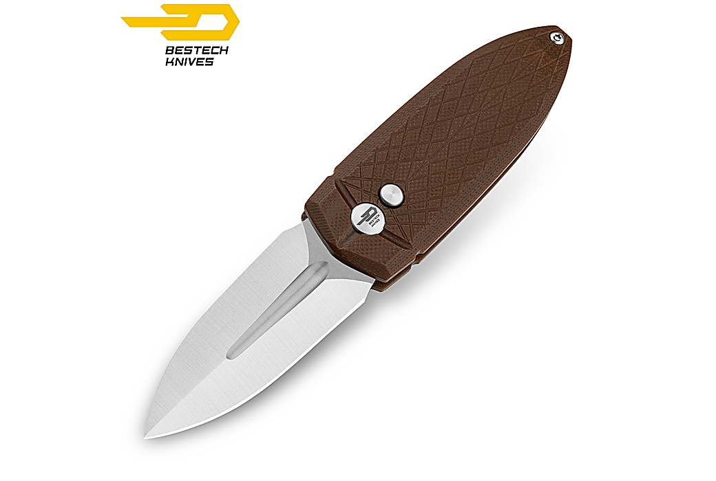 Bestech Couteau de Poche Ququ Marron G10 14C28N