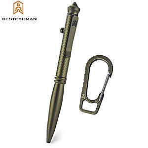 Bestechman Caneta Tatica Scribe Bronze Titanio Stonewash Quebra Vidros