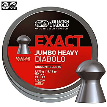 Air Gun Pellets JSB Exact Heavy Jumbo Original 500pcs 5.52mm (.22)