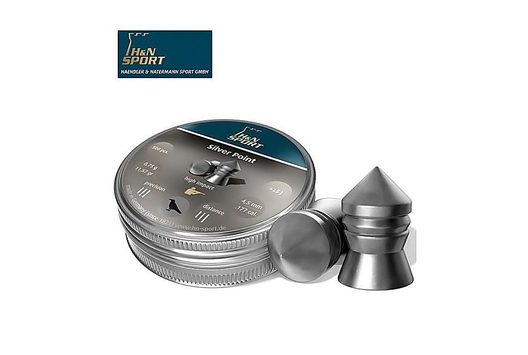 Air Gun Pellets H&N Sport Silver Point 6.35mm (.25) 200PCS