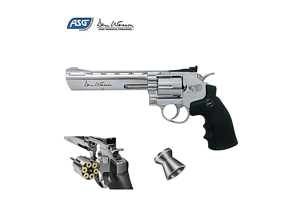 Revolver ASG Dan Wesson 6" Pellet Airgun Silver 