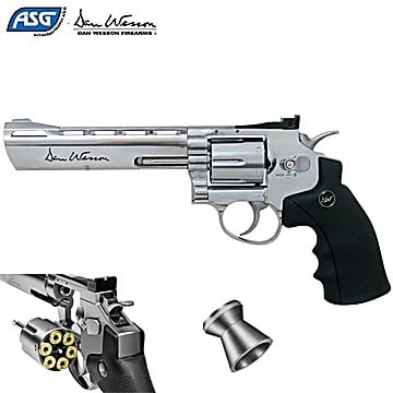 Revólver Gamo PR – 776 Cal. 4,5 mm, 1021 gr. y cargador de 8 balínes .