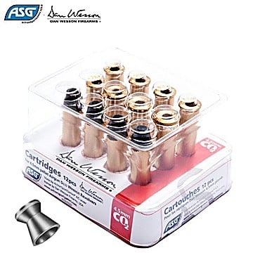 Cartridge 12PCS Pellets 4.50mm Dan Wesson ASG