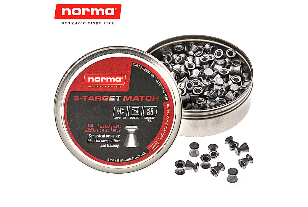 Balines Norma S-Target Match 5.50mm (.22) 14gr 250pcs