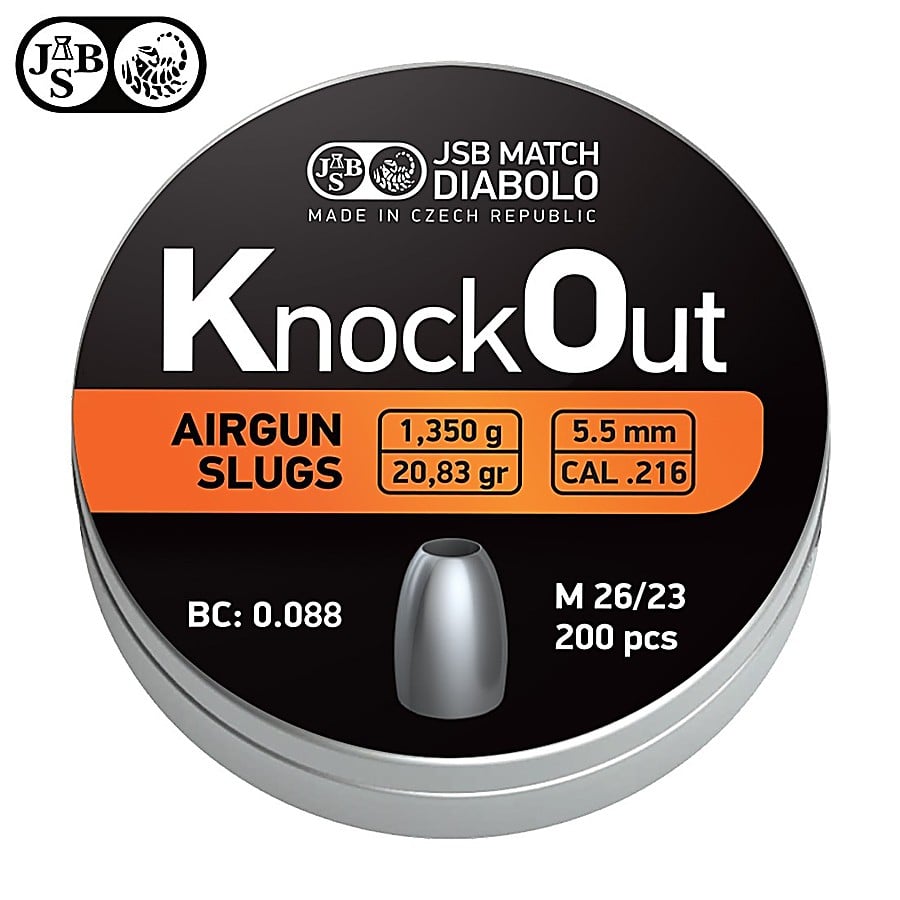JSB Match Diabolo エアガンスラッグ・ペレットセット JSBノックアウトエアスラッグ弾 6.35mm 33.49gr. 150発入