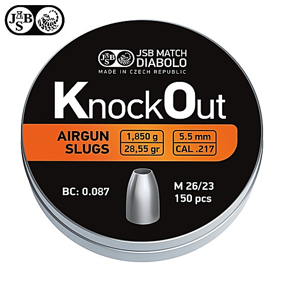 Buy online Air Gun Pellets JSB KnockOut Slugs 5.5mm (.217) 28.55gr ...