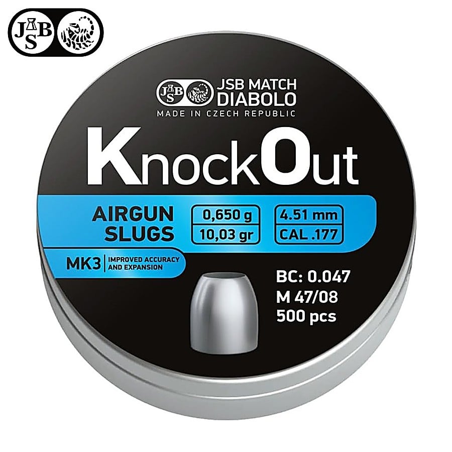 JSB Match Diabolo エアガンスラッグ・ペレットセット JSBノックアウトエアスラッグ弾 6.35mm 33.49gr. 150発入