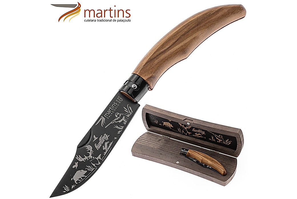 Navaja de Caza Martins Ellegance Titanio 9.8cm (Caja de Madera)