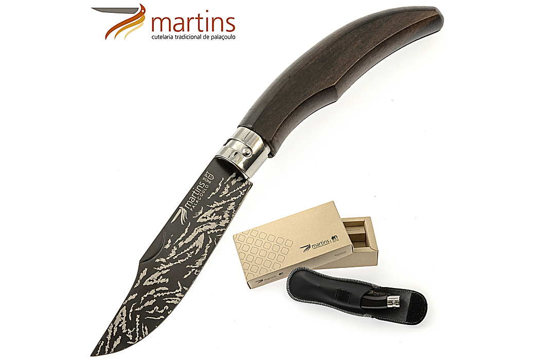 Navalha Martins Ellegance Mountain Ébano Titânio 8cm (Bolsa em Pele)