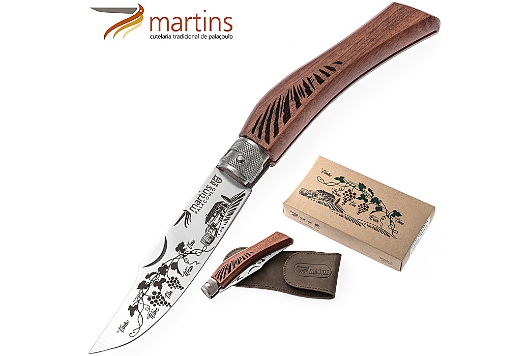 Navaja Eco Vino y Viñas Martins 9.5cm (Bolsa de Cuero)