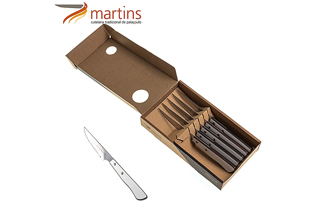 Faca de Mesa Contrastes Martins Branco Chocolate 6Pcs