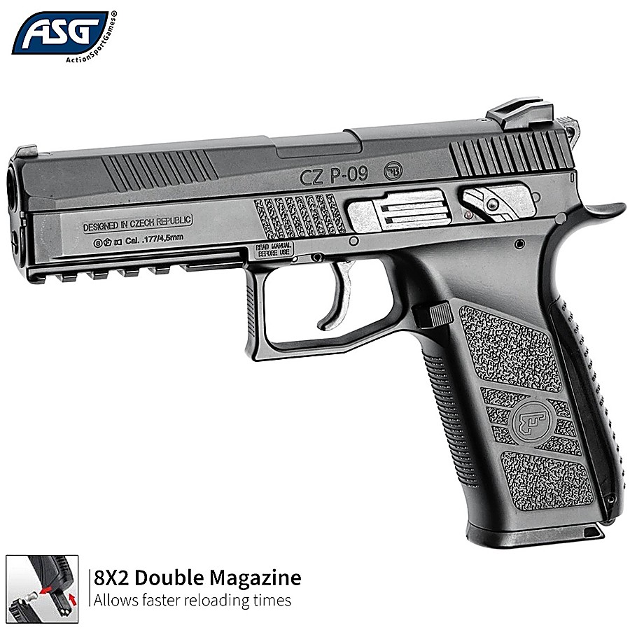 トイガン Carbon8 CZ P-09 co2 Black ASG CZ P-09 Gas Blowback (CO2