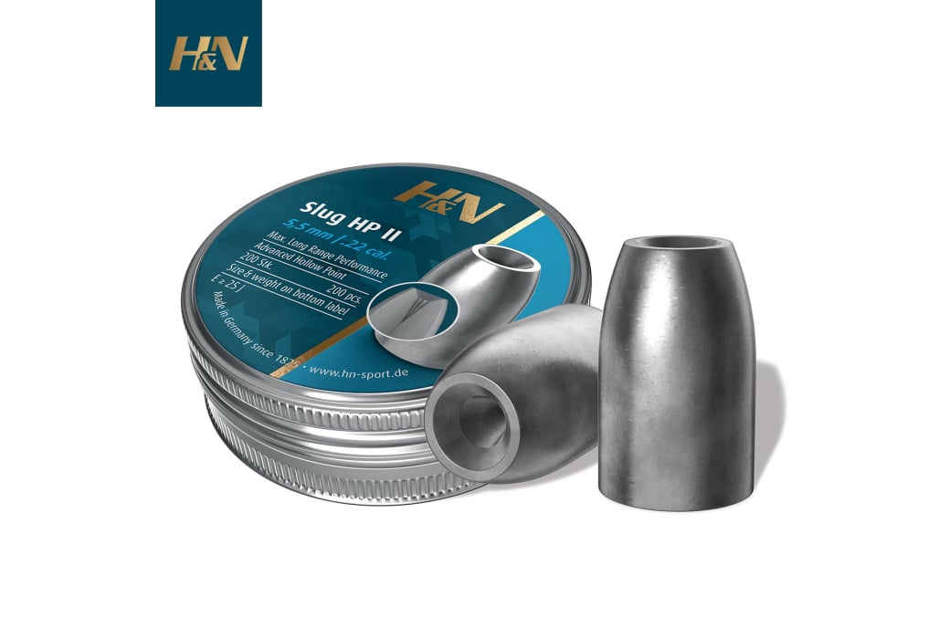 Air Gun Pellets H&N Slug HP II 5.50mm (.22) 30gr 200Pcs