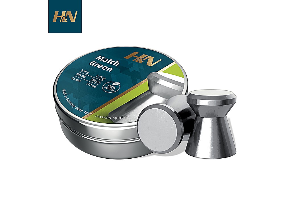 Balines H&N Match Green 4.50mm (.177) 5.25gr 500Pcs
