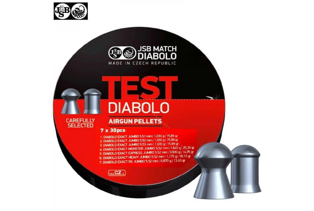 Air gun pellets JSB EXACT TEST DIABOLO 210pcs 5.50mm (.22)