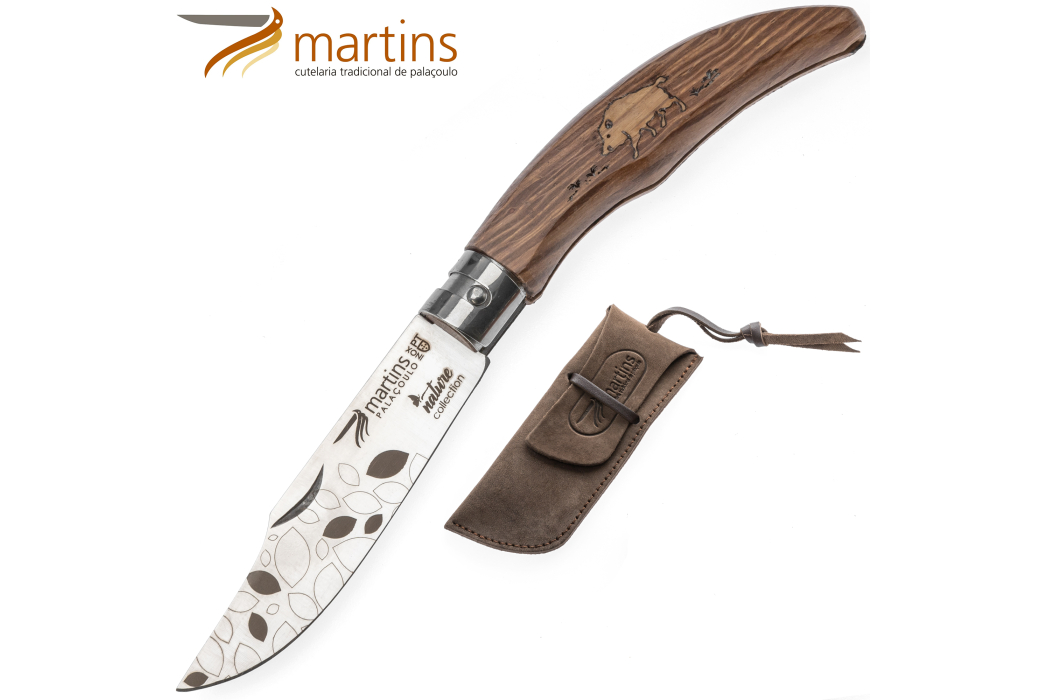 Navaja Ellegance Nature Jabali Martins 8cm (Bolsa de Cuero)