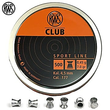 Air gun pellets RWS Club 4.50mm (.177) 500PCS