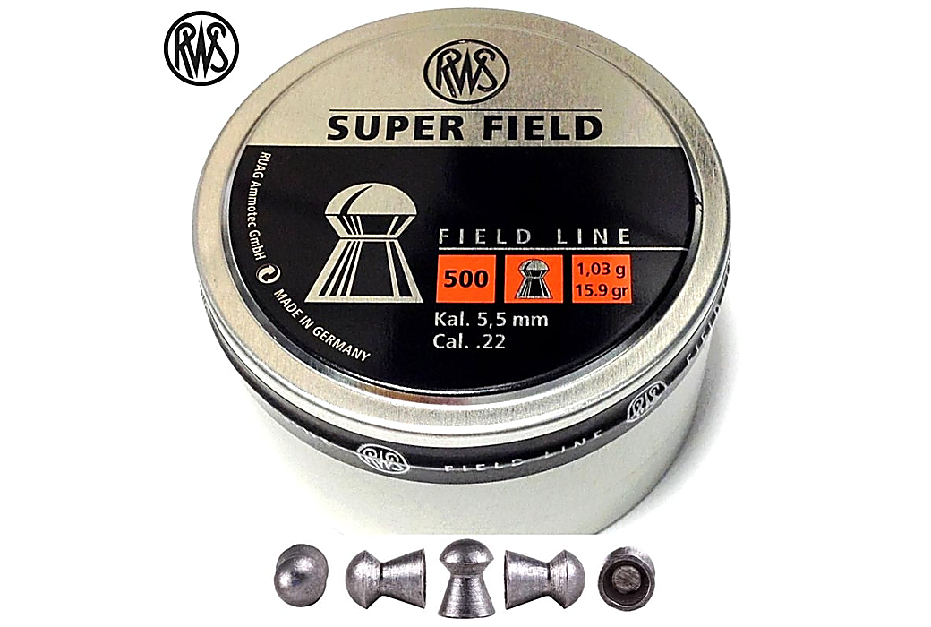 Air gun pellets RWS SUPER FIELD 5.51mm (.22) 500PCS