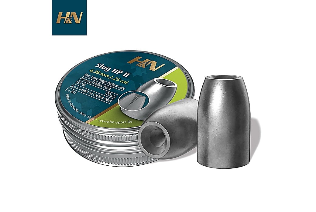 Air Gun Pellets H&N Sport Slug HP II 6.35mm (.250) 30gr 120Pcs