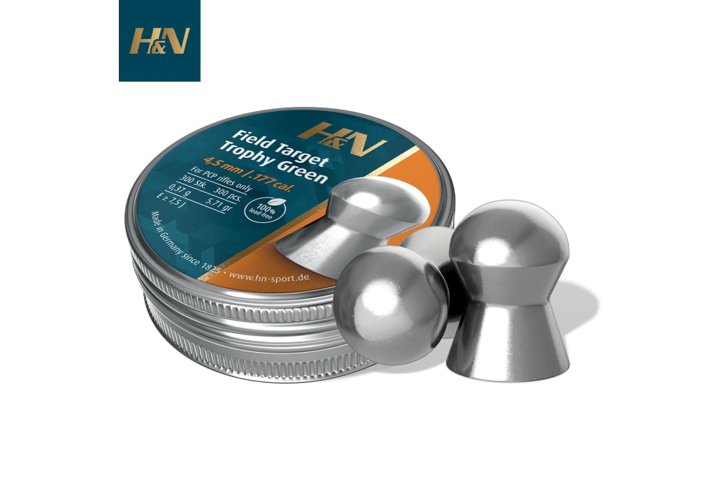 Air Gun Pellets H&N Sport Field Target Trophy Green 4.50mm (.177) 300pcs