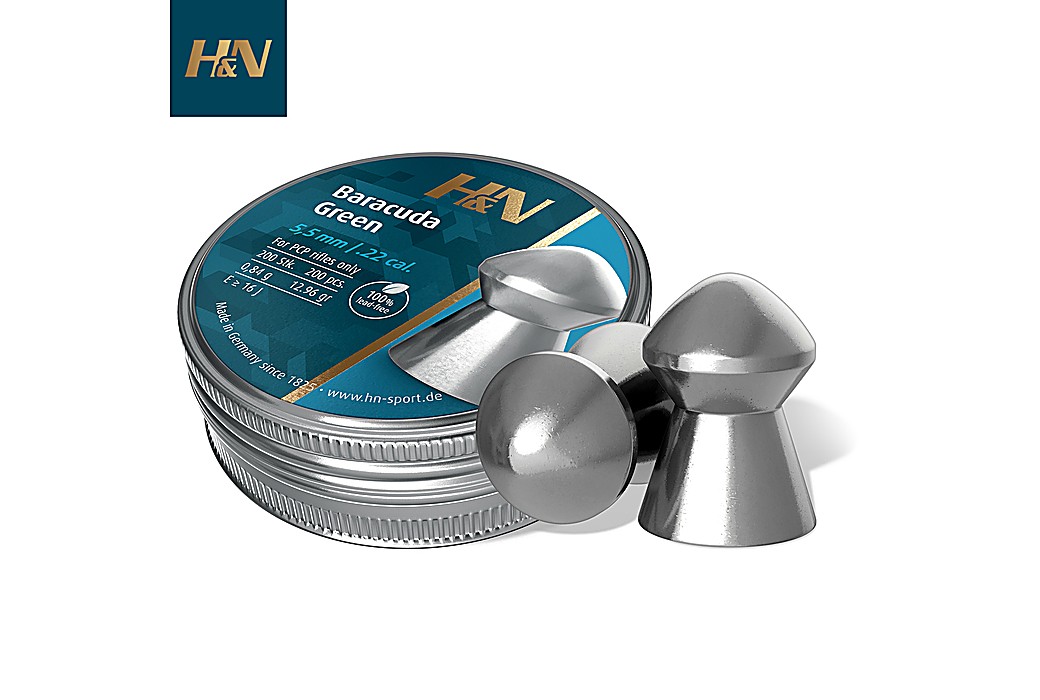 Air Gun Pellets H&N Sport Baracuda Green 5.50mm (.22) 12.96gr 200pcs