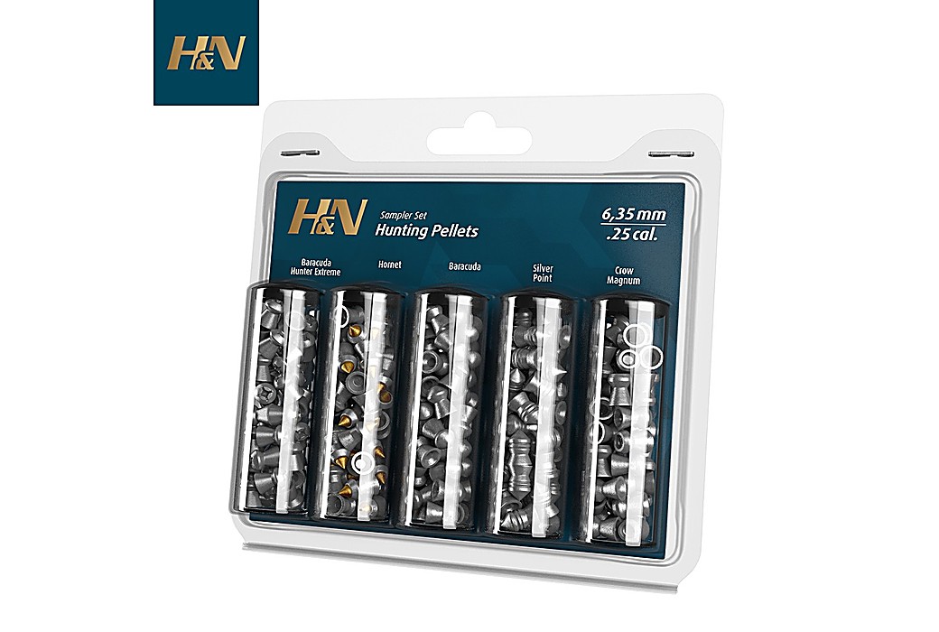 Air Gun Pellets H&N Sport Pack Hunting Performance 6.35mm (.25) 195pcs
