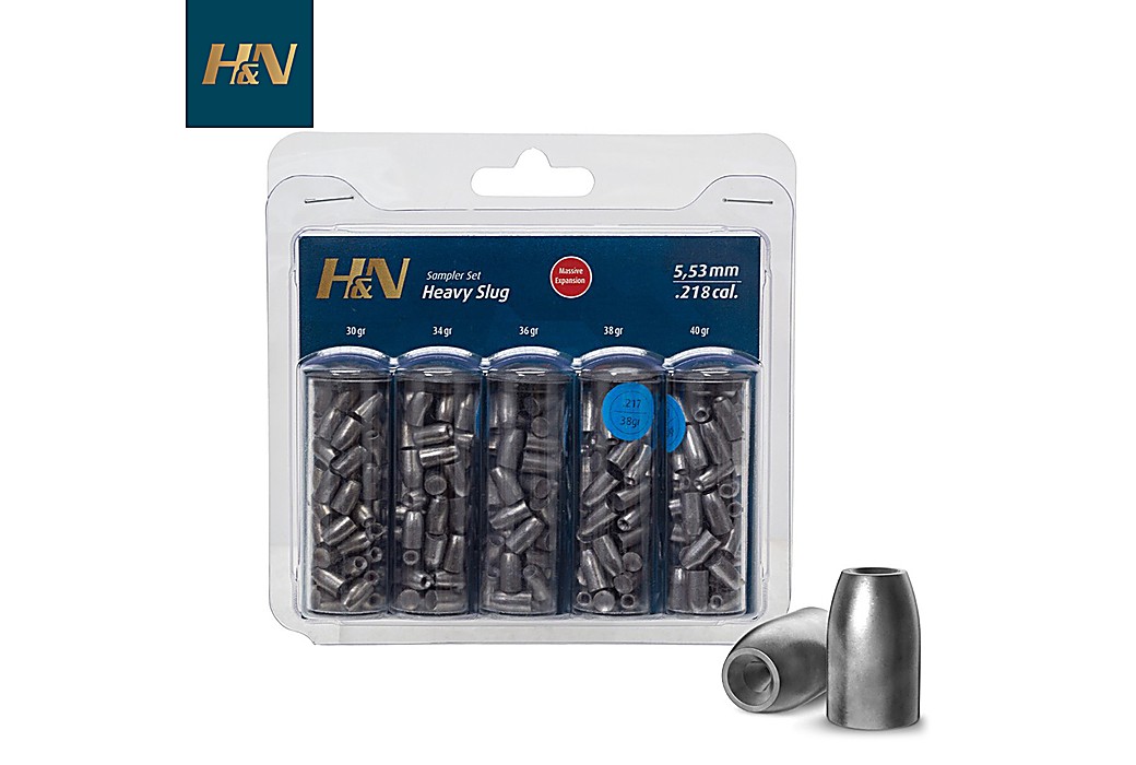 Munitions H&N Heavy Sampler Slug HP 5.53mm (.218) Sampler Pack 210pcs