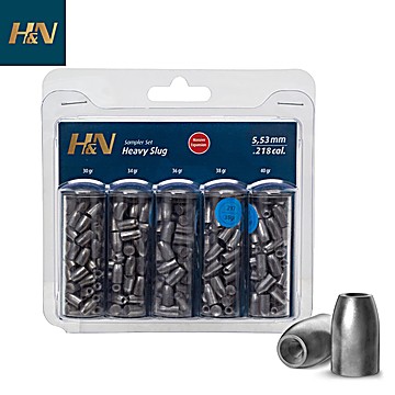 Munitions H&N Heavy Sampler Slug HP 5.53mm (.218) Sampler Pack 210pcs