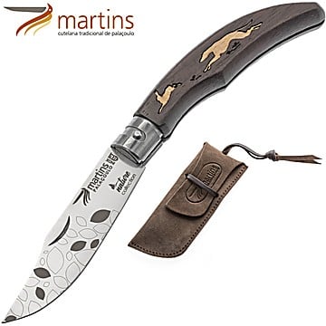 Navalha Ellegance M Nature Galgo E Lebre Martins 8cm (Bolsa Em Pele)