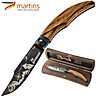 Couteau Aventure Tout-terrain Martins Ellegance Premium Titane 9.8cm (Étui en Bois)