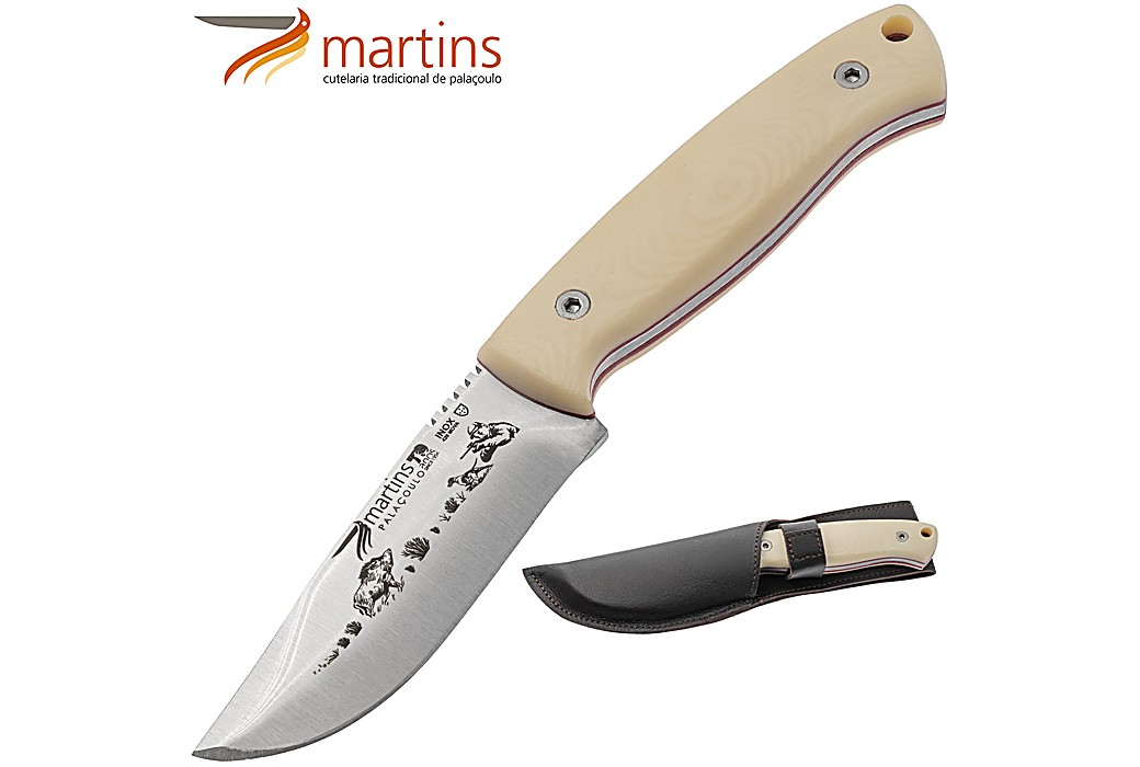 Faca de Esfolar Martins Nature 9cm Canva Javali (Bolsa em Pele)