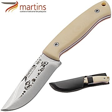 Couteau à Éplucher Martins Nature 9cm Canva Sanglier (Pochette en Cuir)