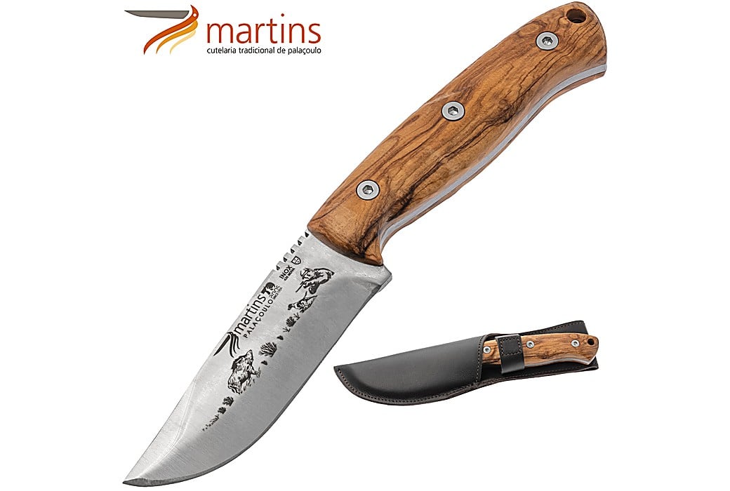 Couteau à Éplucher Martins Nature 9cm Olivier Sanglier (Pochette en Cuir)