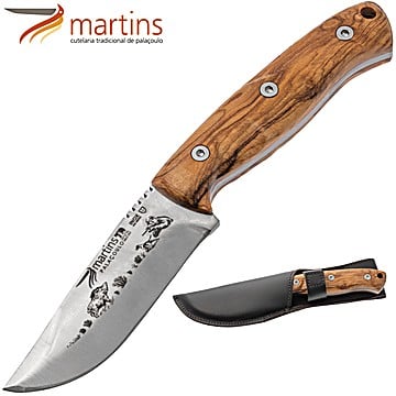 Faca de Esfolar Martins Nature 9cm Oliveira Javali (Bolsa em Pele)