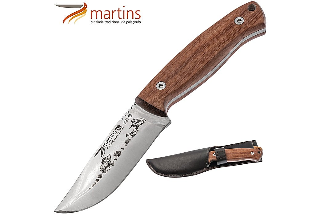 Martins Nature Skinning Knife 9cm Bubinga Wild Boar (Leather Pouch)