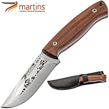 Couteau à Éplucher Martins Nature 9cm Bubinga Sanglier (Pochette en Cuir)