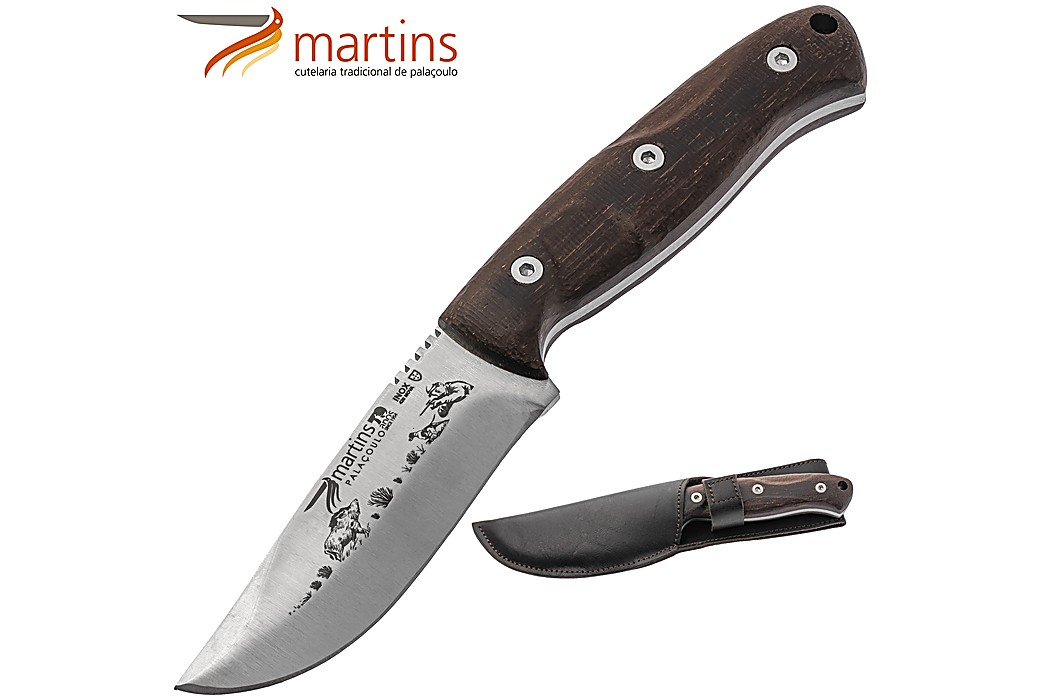 Cuchillo para Desollar Martins Nature 9cm Pau Santo Jabalí (Bolsa de Cuero)