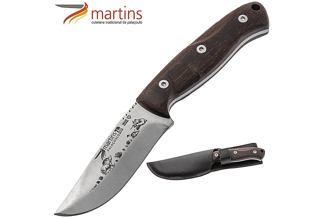 Martins Nature Skinning Knife 9cm Pau Santo Wild Boar (Leather Pouch)