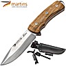 Faca Bushcraft Martins 12cm Fire Steel Oliveira (Bolsa em Pele)